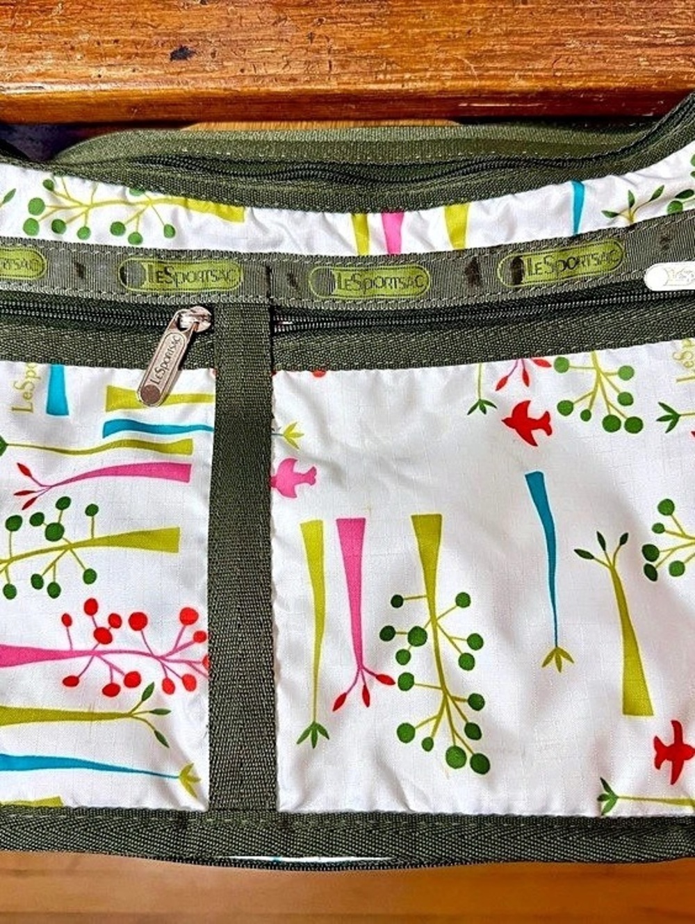 LeSportsac Floral Crossbody Bag White & Green